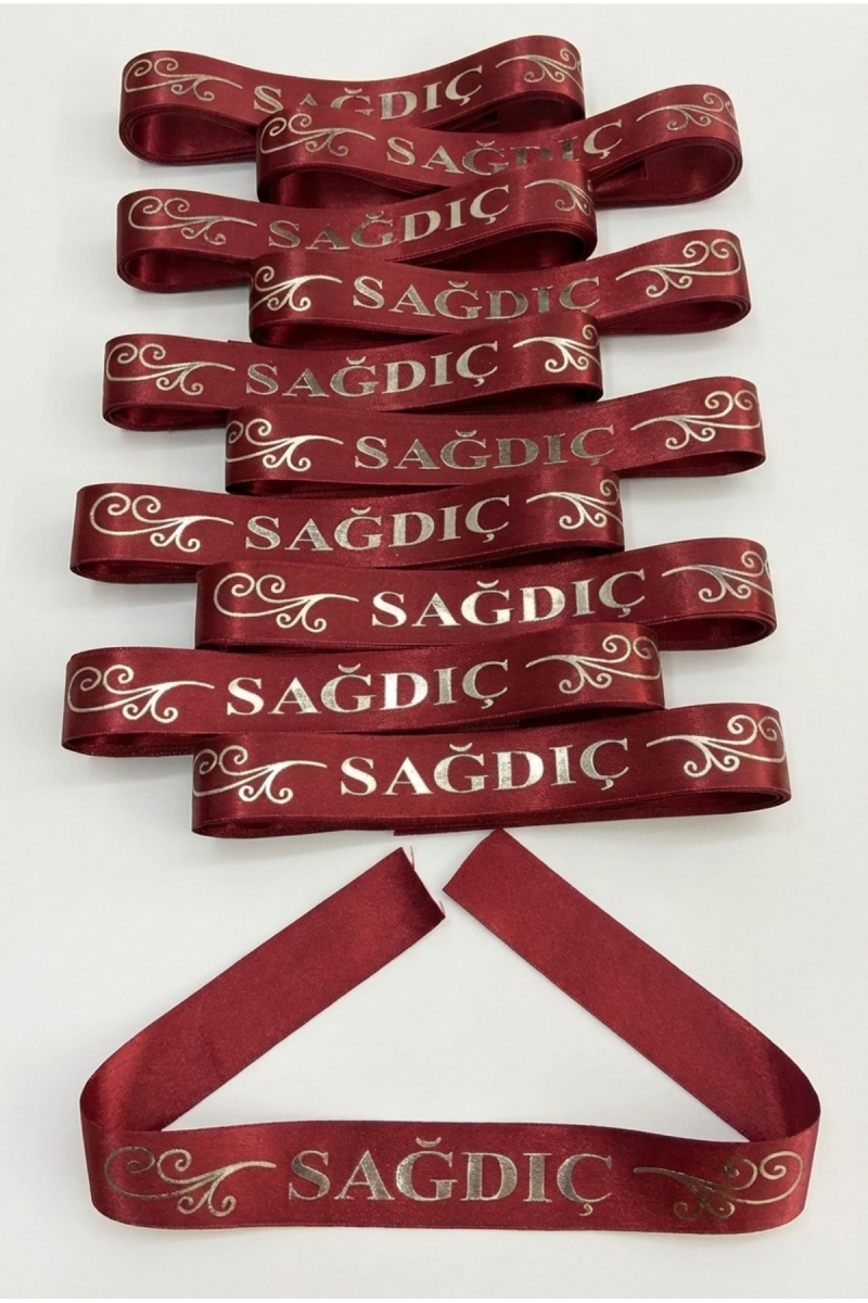 1 Adet Bordo Gümüş Sağdıç Kol Kurdele Bant Ve Bileklik Nedime Düğün Kına Gecesi Bride Bekarlığa Veda