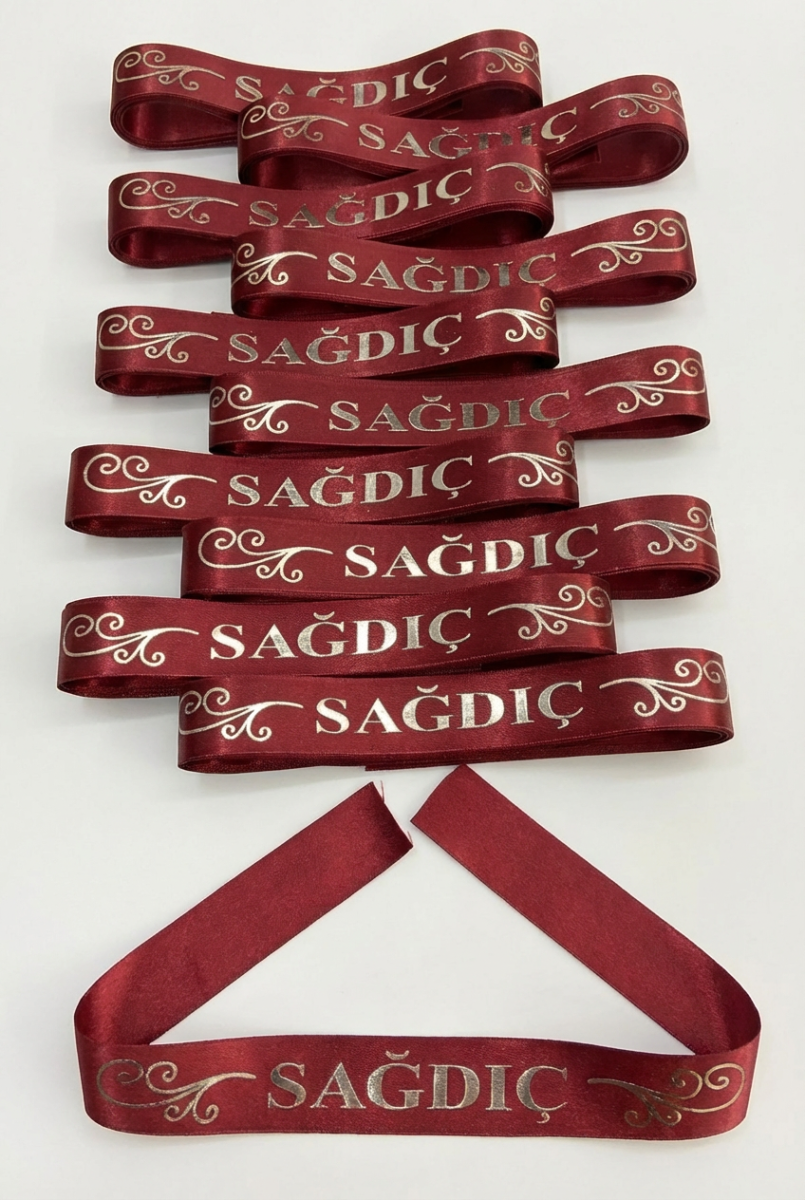 1 Adet Bordo Gümüş Sağdıç Kol Kurdele Bant Ve Bileklik Nedime Düğün Kına Gecesi Bride Bekarlığa Veda