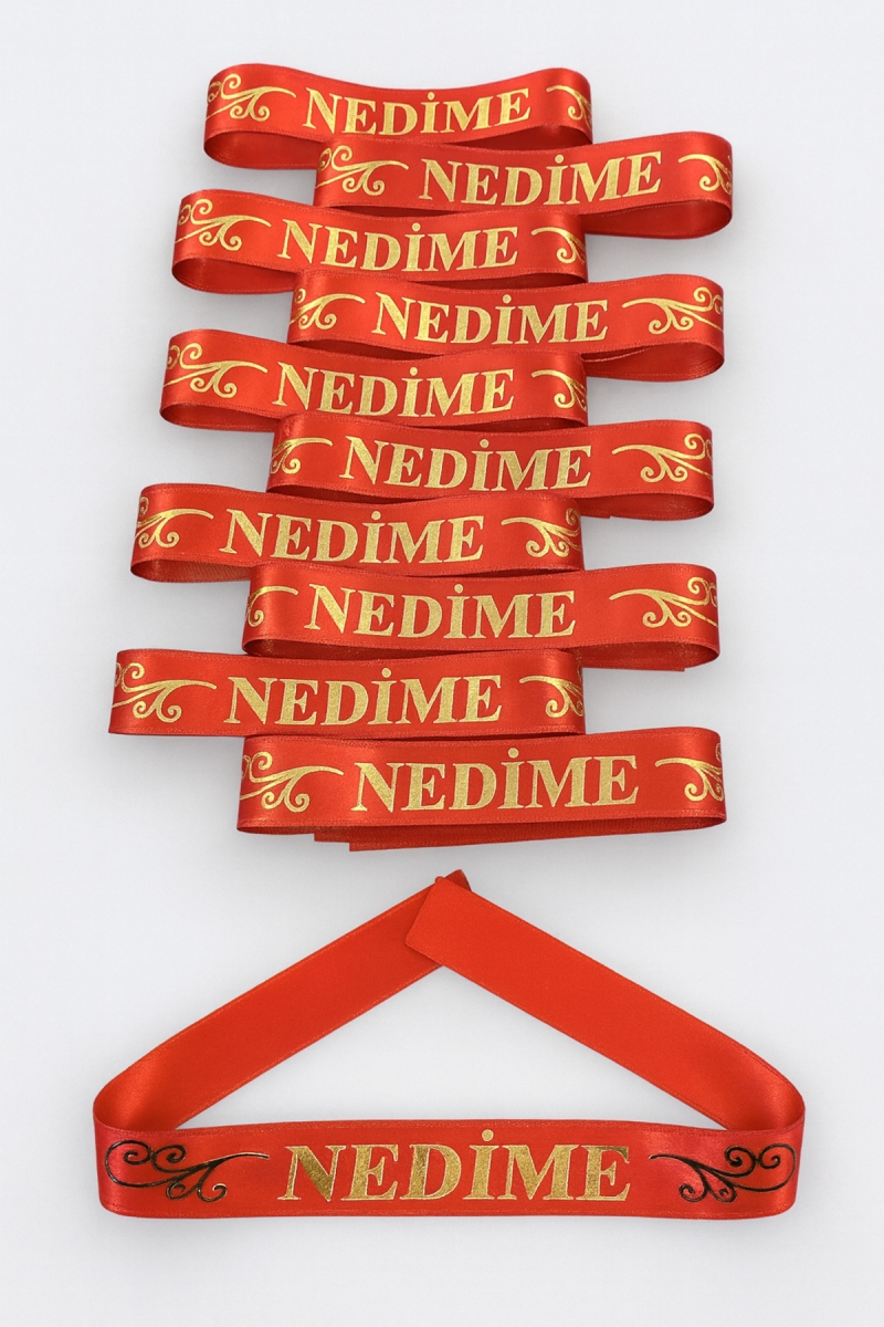 1 Adet Kolluk, Kırmızı Nedime Kol Kurdele Bileklik Bant, Düğün Bride Bekarlığa Veda Söz Kına Sünnet