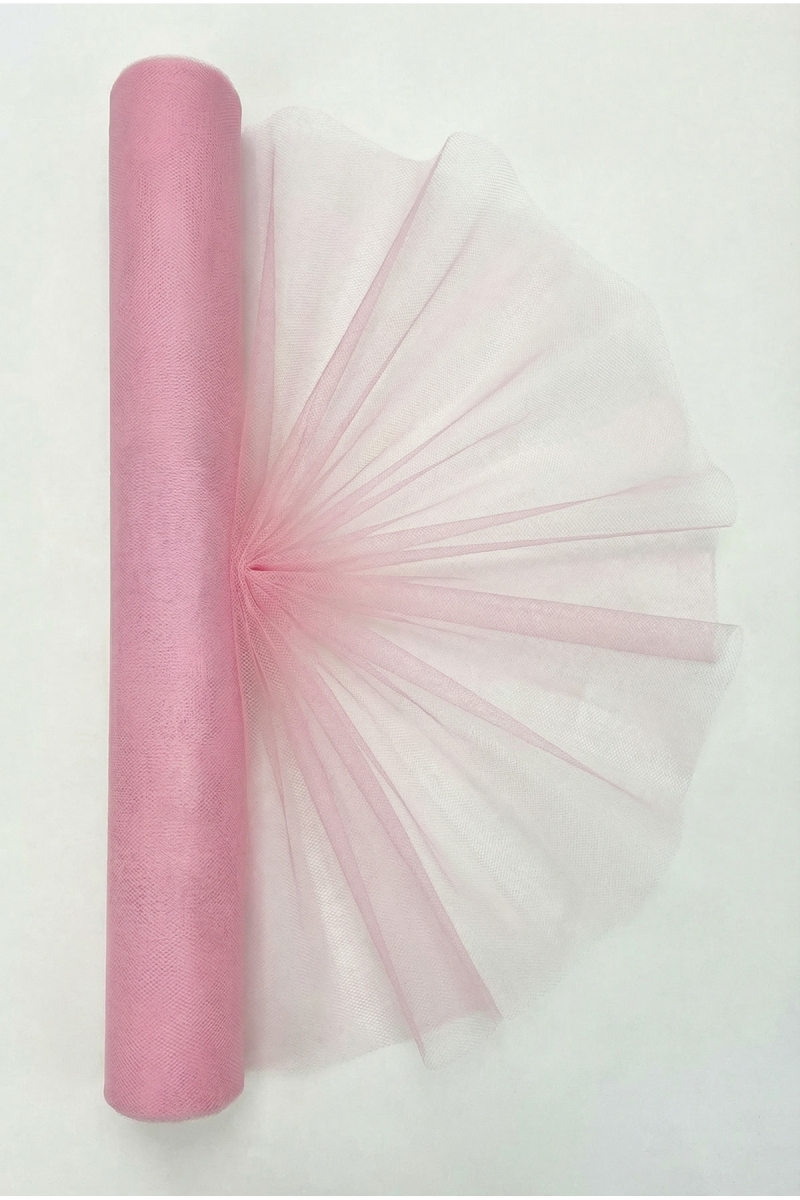 27 Metre İran Grek Tül Bebe Pembe, Nişan Çeyiz Bohça Kapı Doğum Günü Konvoy Parti Süsleme (En 70cm)