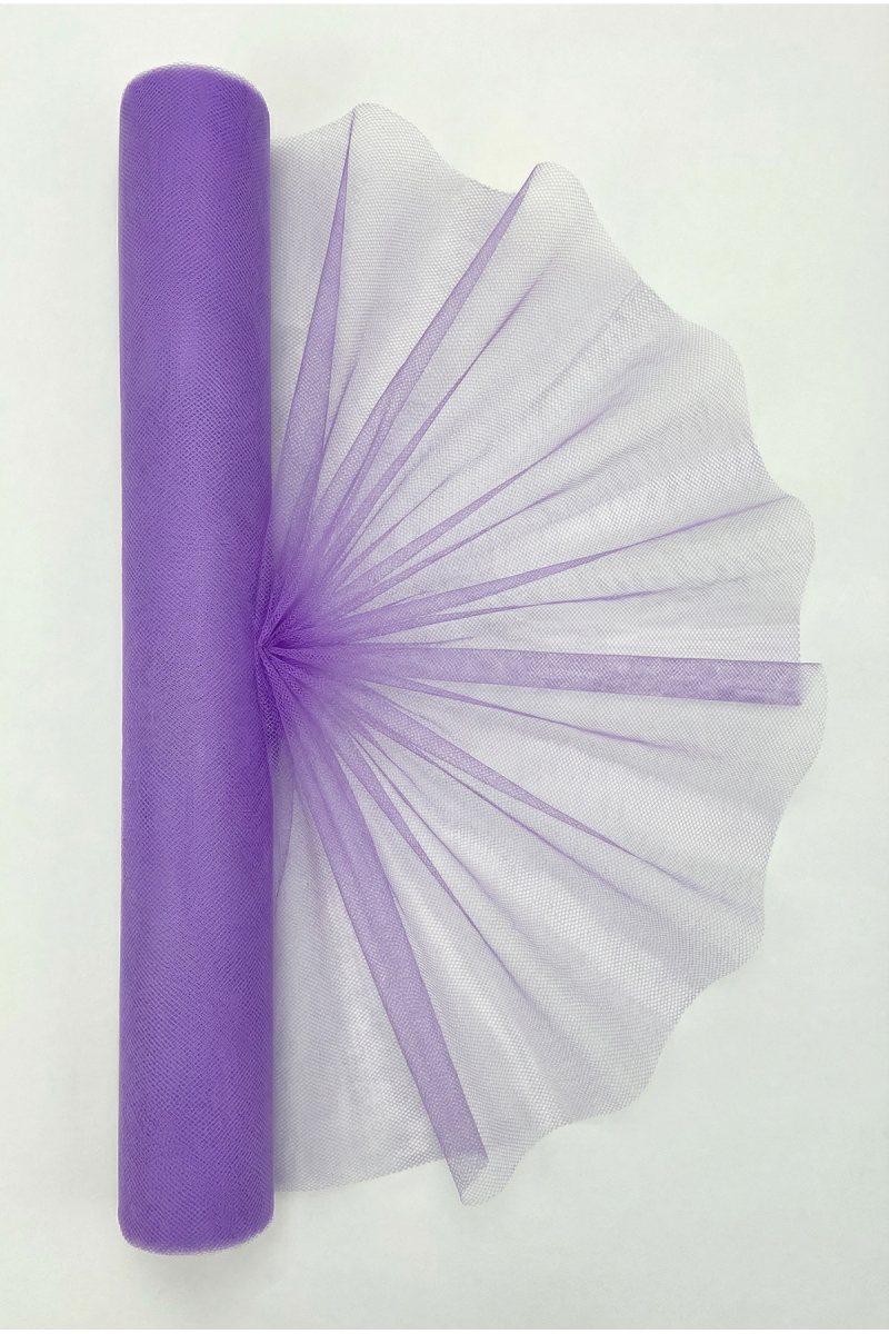 27 Metre İran Grek Tül  Lila, Nişan Çeyiz Bohça Kapı Doğum Günü Konvoy Parti Dekor Süsleme, (En 70cm)