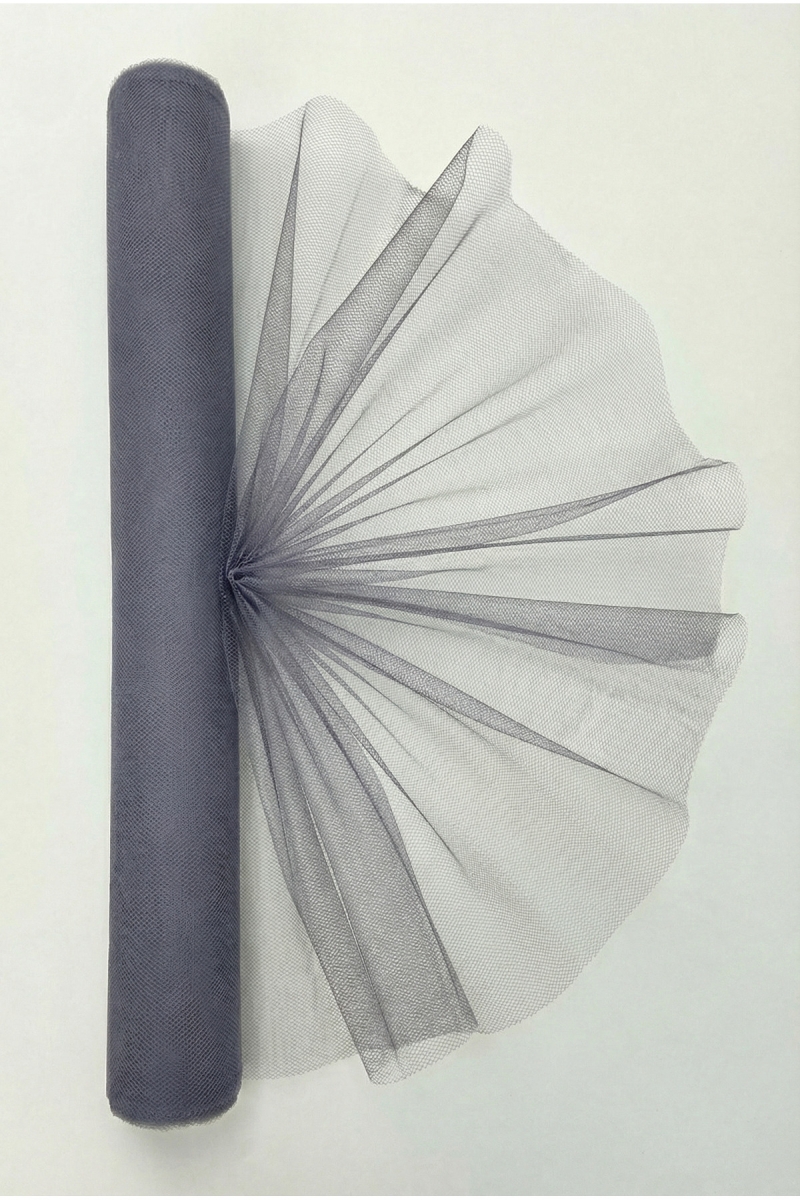 27 Metre İran Grek Tül Gri, Nişan Çeyiz Bohça Kapı Doğum Günü Konvoy Parti Dekor Süsleme, (En 70cm)