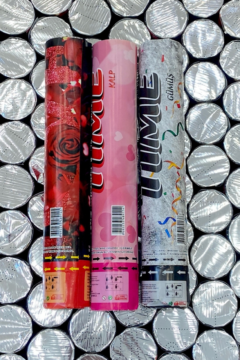 3'lü Konfeti Seti, Güllü, Kalpli, Gümüş, Kına, Parti, Özel Gün, Kutlama, Sünnet, Bride