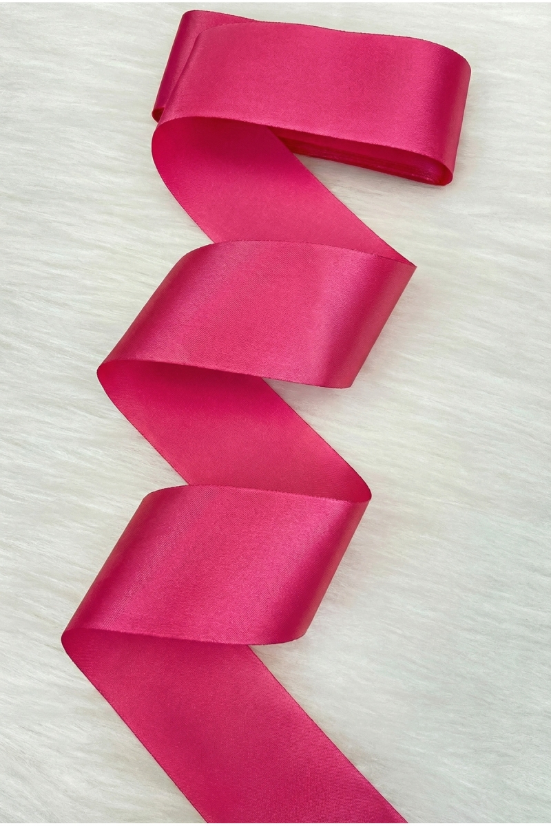 6 Cm Fuşya Tek Taraflı Saten Kurdele 10 Metre, Bohça Çeyiz Nişan Takı Bride Özel Gün Hediye Süsleme