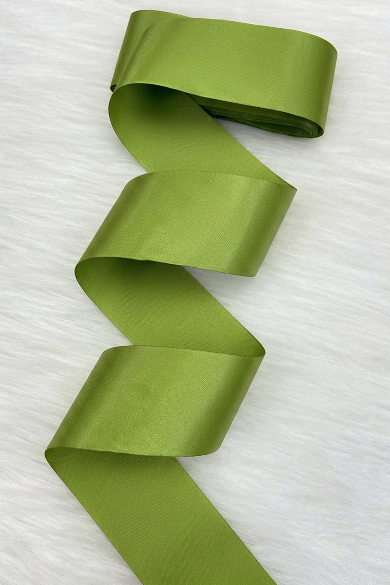 6 Cm Zeytin Yeşili Tek Taraflı Saten Kurdele 10 Mt, Bohça Çeyiz Nişan Takı Özel Gün Hediye Süsleme