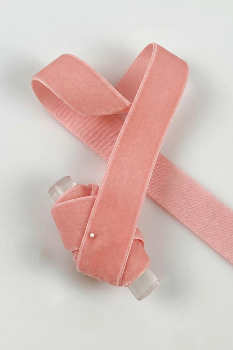 Açık Pembe Kadife Kurdele 2cm 1mt, Gelin, Damat, Bohça, Nişan, Çeyiz, Nikah, Hediye, Şeker, Süsleme