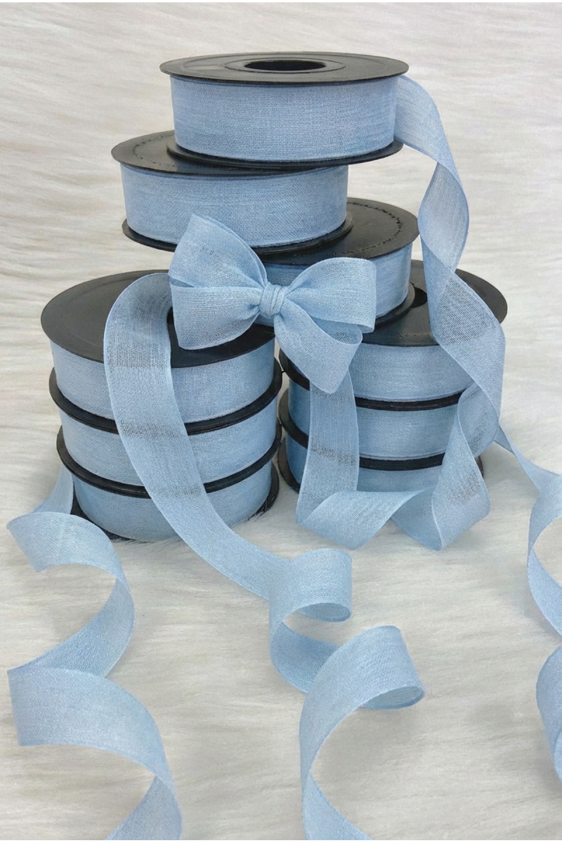 Bebe Mavi Keten Nopeli Kurdele 2,5 cm 20 mt, Gelin, Bohça, Nişan, Çeyiz, Hediye, Süsleme, Nikah