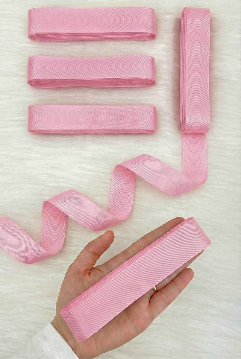 Bebe Pembe Grogren Kurdele 3 Cm 10 Mt, Bohça Çeyiz Düğün Sünnet Doğum Günü Hediye Paketleme Süsleme