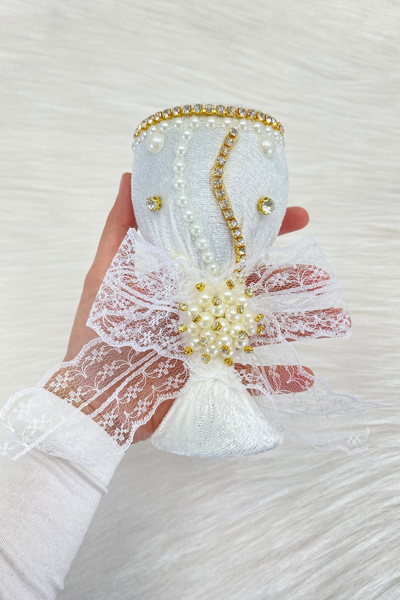 Beyaz Düğün Nikah Takı İçin İğnelik, Kına Gecesi Gelin Damat Söz Nişan Sünnet İğnedanlık