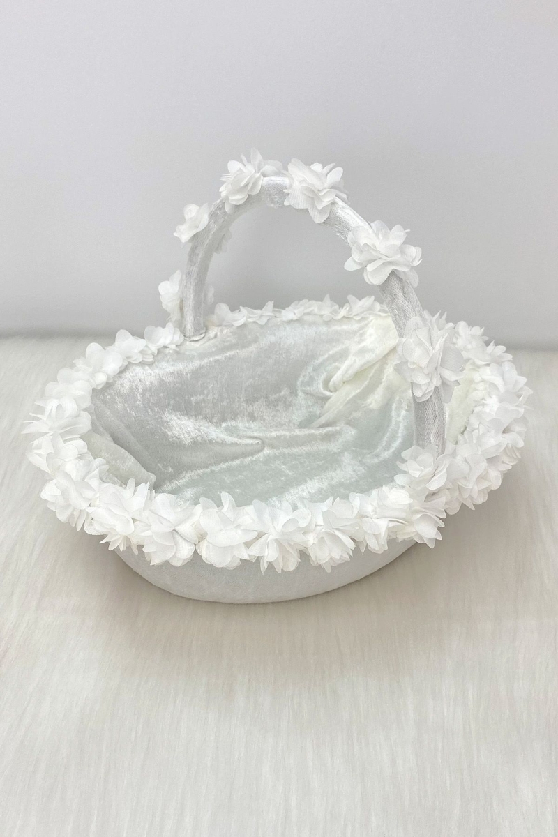 Beyaz Gelin Kına Gecesi Sepeti, Düğün, Sünnet, Nikah, Söz, Nişan, Kadife Üç Boyutlu Lazer Çiçekli