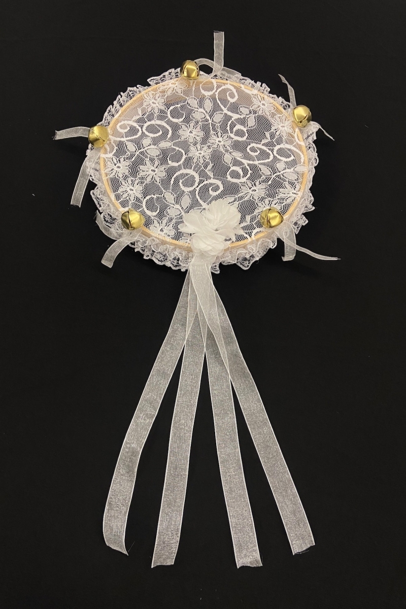 Beyaz Gelin Nedime Tefi Dantel 3d Süslemeli, Düğün Kına Sünnet Bride To Be