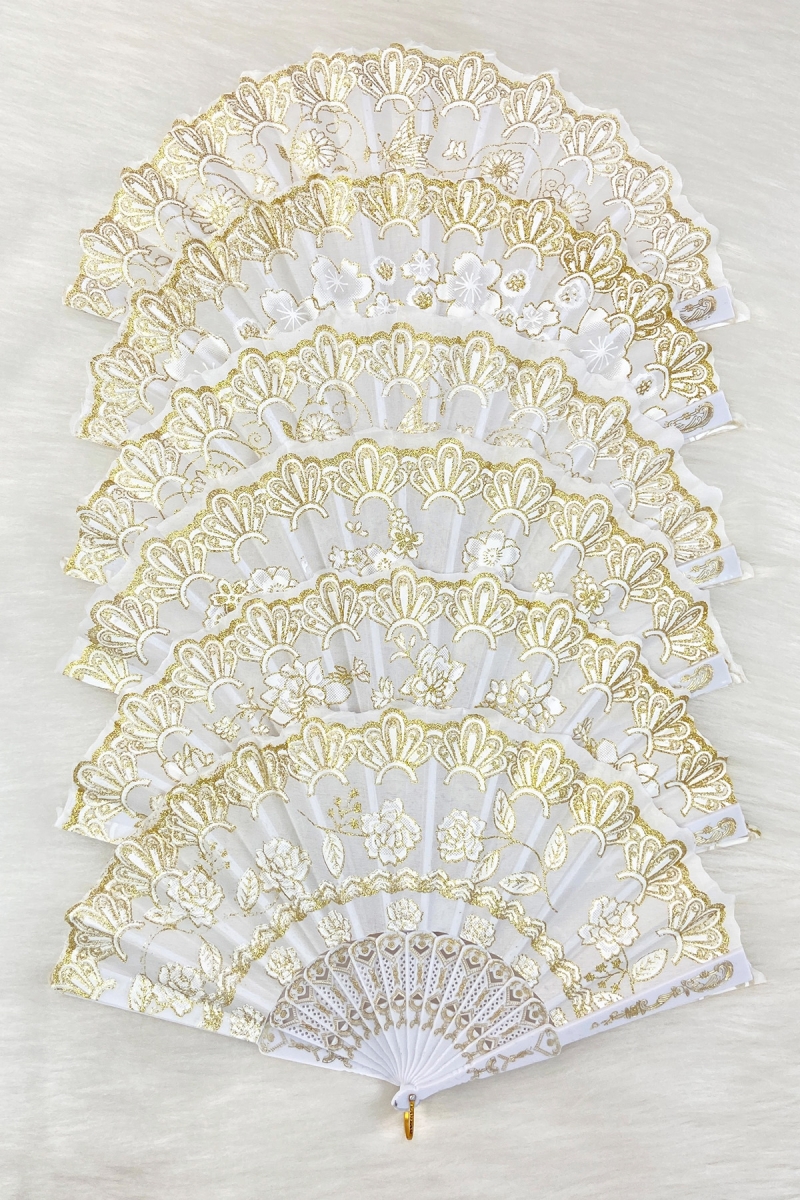 Beyaz Gold Simli Gelin Nedime Yelpazesi, Bride To Be Bekarlığa Veda Partisi Kına Hediyelik, 1 Adet
