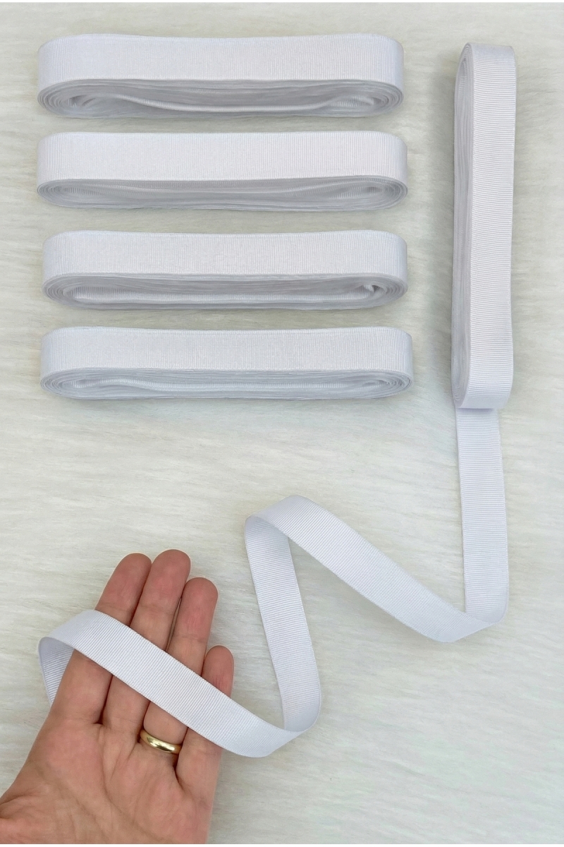 Beyaz Grogren Kurdele 2 Cm 10 Mt, Bohça Çeyiz Düğün Nikah Nişan Doğum Günü Hediye Paketleme Süsleme