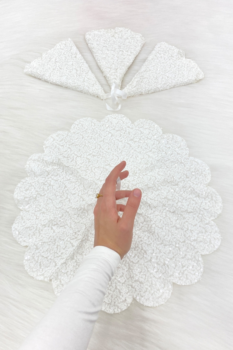 Beyaz Işıl Işıl Pullu Gelin Damat Mendili, Pul Payet Detaylı, Düğün Kına Sünnet Söz Nişan Bride