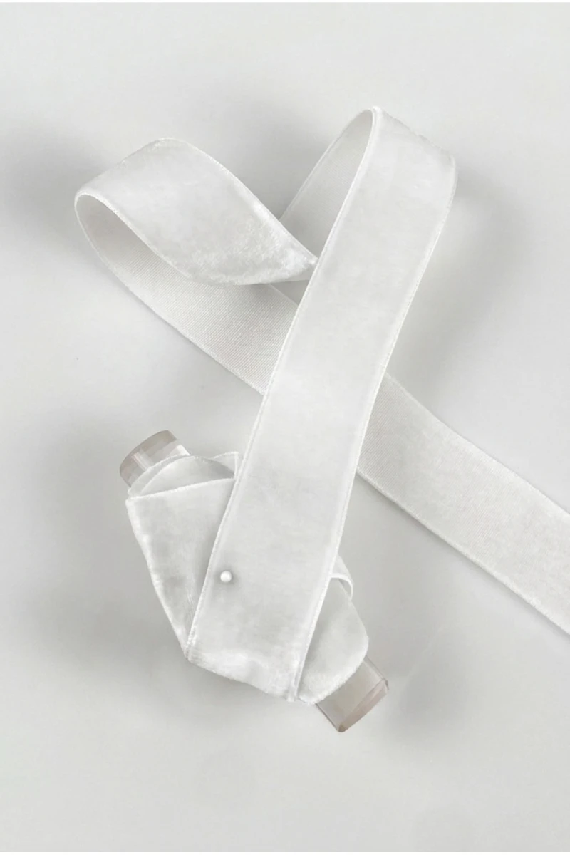 Beyaz Kadife Kurdele 2cm 1mt, Gelin, Damat, Bohça, Nişan, Çeyiz, Nikah, Hediye, Şeker, Süsleme