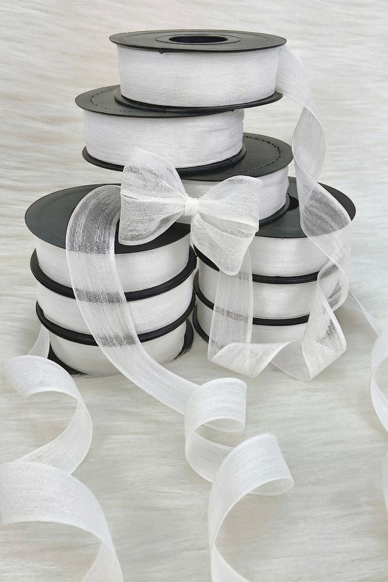Beyaz Keten Nopeli Kurdele 2,5 Cm 20 Metre, Bohça Çeyiz Özel Gün Hediye Süsleme Kurdelesi