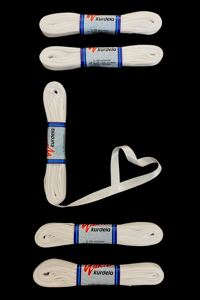 Beyaz Saten Kurdele 1 Cm 10 Metre, Bohça Çeyiz Özel Gün Hediye Süsleme Kurdelesi