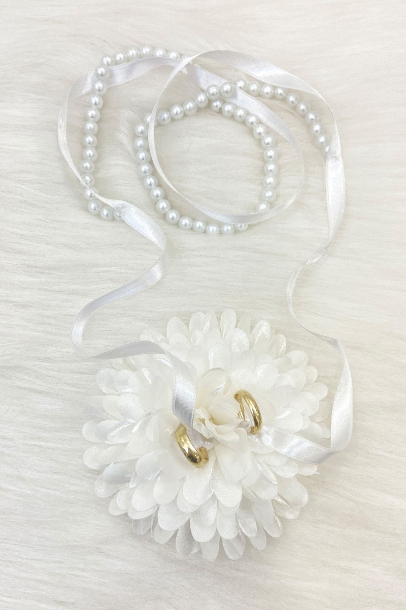 Beyaz Söz Nişan Yüzük Kurdelesi, Dökülen İncili, Gelin Damat