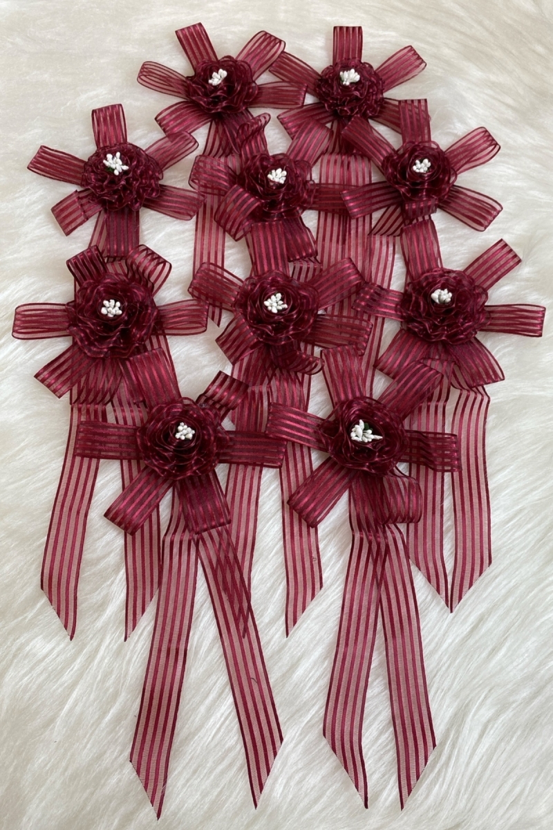 Bordo Bohça Süsü, Gelin Damat Çeyiz Düğün Nişan Konvoy Gelin Arabası Sünnet Kına Süsü 1 Adet