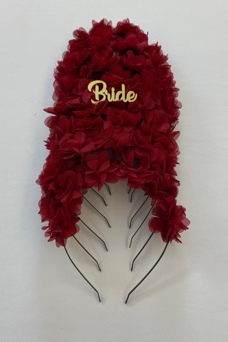 Bordo Gelin Nedime Tacı ( Metal ), Kına Gecesi, Bekarlığa Veda Partisi, Bride To Be, Düğün