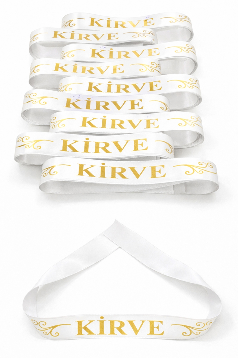 Beyaz Gold Kirve Kol Kurdele, 1 Adet Bant Ve Bileklik, Sünnet Sağdıç Düğün Kına Gecesi Bride