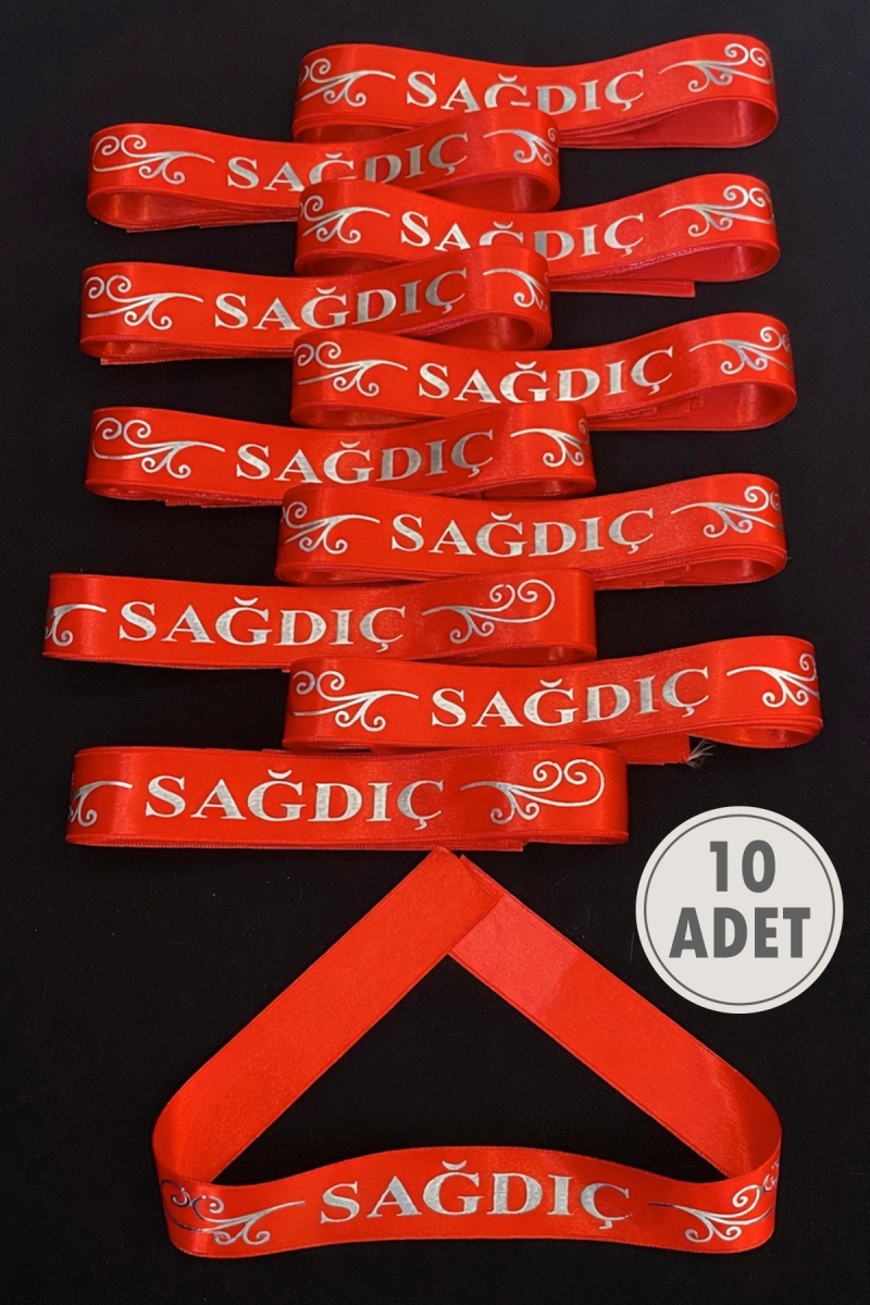 Kırmızı Gümüş Sağdıç Kol Kurdele, 10 Adet Kolluk Bileklik Bant, Kına Gecesi Düğün Bride Nişan