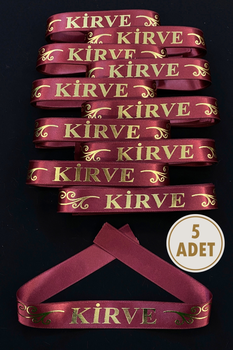 Bordo Kirve Kol Kurdele, 5 Adet Kolluk Bileklik Bant, Kına Gecesi Düğün Bride Sünnet Söz