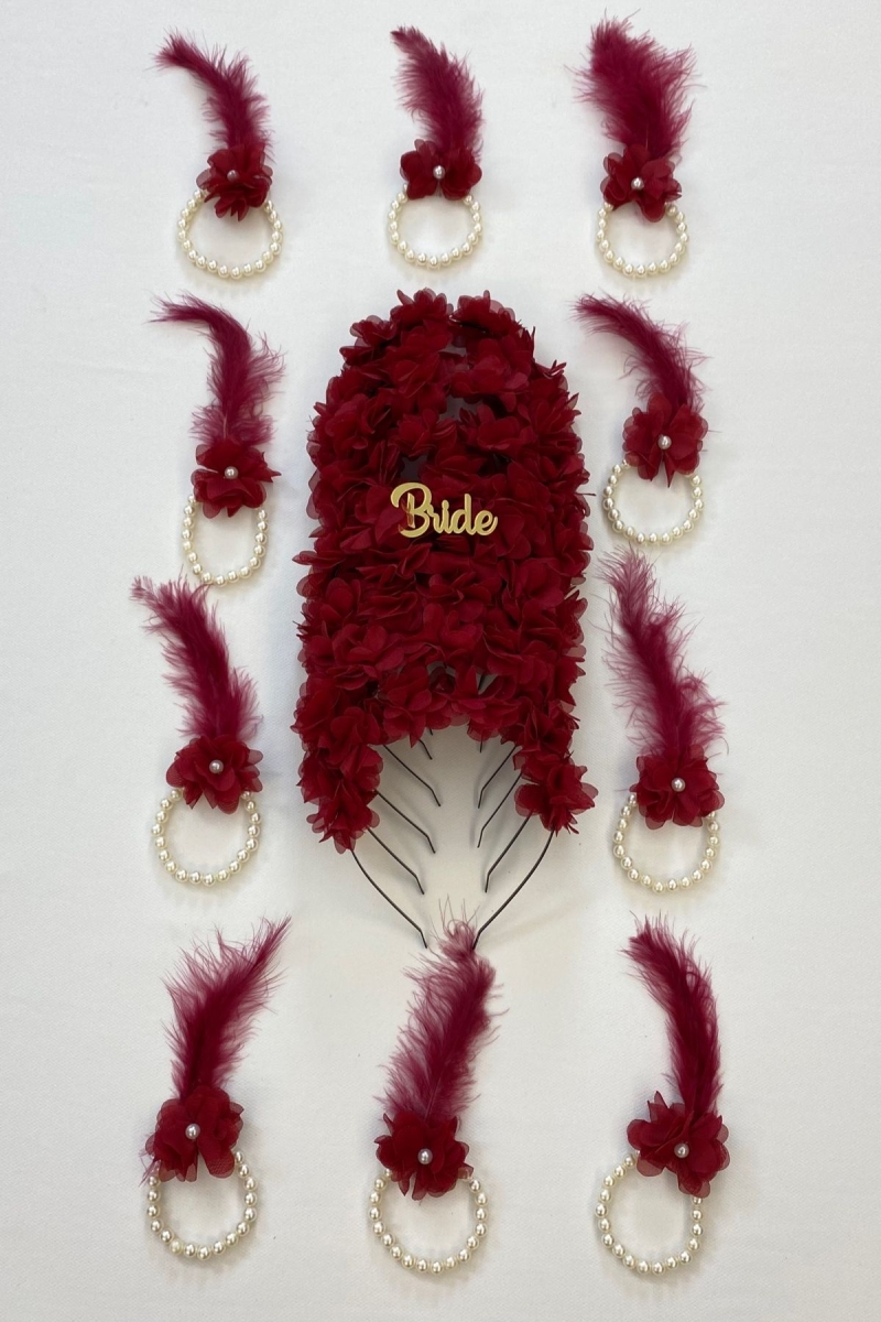 Bordo Nedime Bilekliği Ve Nedime Taçı(metal), Kına Gecesi, Bekarlığa Veda Partisi, Bride To Be