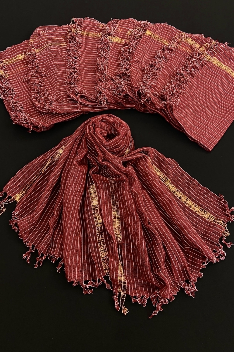 Bordo Nedime Şalı, Gelin Arabası Düğün Konvoy Sünnet Havlu Süsü, Kına Gecesi Hediyeliği 10 Adet