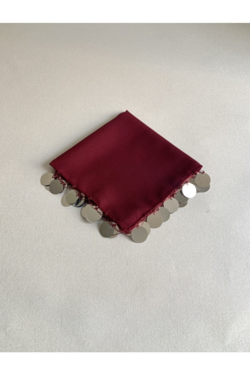 Bordoya Gümüş Şifon Gelin Nedime Halay Mendil 5 Adet Kına Gecesi Malzemesi