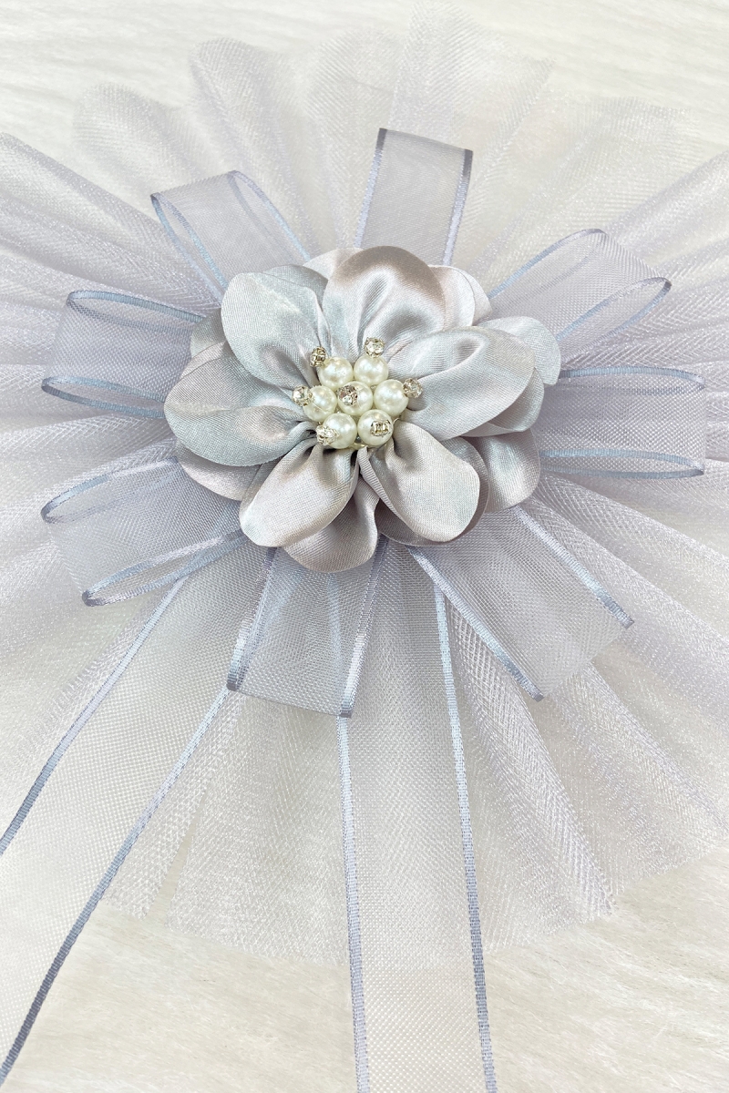 1 Adet Broşlu Gri Konvoy Süsü Gelin Damat Bohça Çeyiz Düğün Nişan Gelin Arabası Sünnet Kına