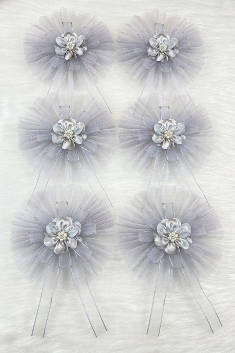 5 Adet Broşlu Gri Konvoy Süsü Gelin Damat Bohça Çeyiz Düğün Nişan Gelin Arabası Sünnet Kına