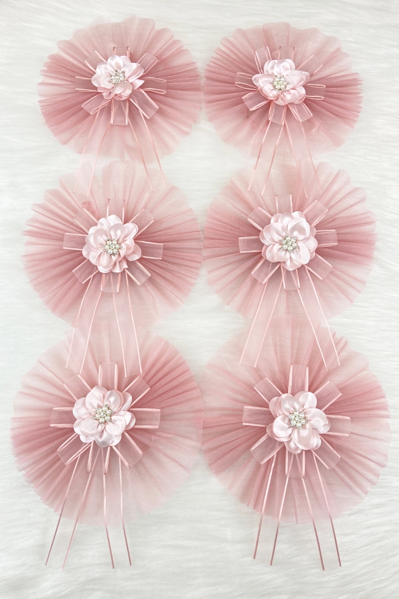 5 Adet Broşlu Gül Kurusu Konvoy Süsü Gelin Damat Bohça Çeyiz Düğün Nişan Gelin Arabası Sünnet Kına