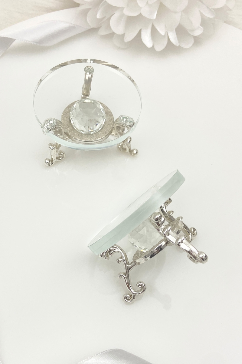 Cam Yüzük Yükselticisi, Lokumluk, Damat Kahvesi Sunumluk, Söz, Nişan Dekorasyonu Tepsisi Gümüş 2li