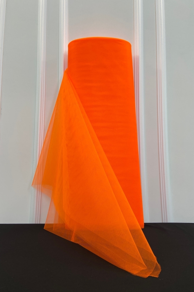 Fosforlu Neon Turuncu Süsleme Tülü, Bohça Çeyiz Gelin Damat Nişan Nikah Konvoy Hediye Süsü,100x300cm