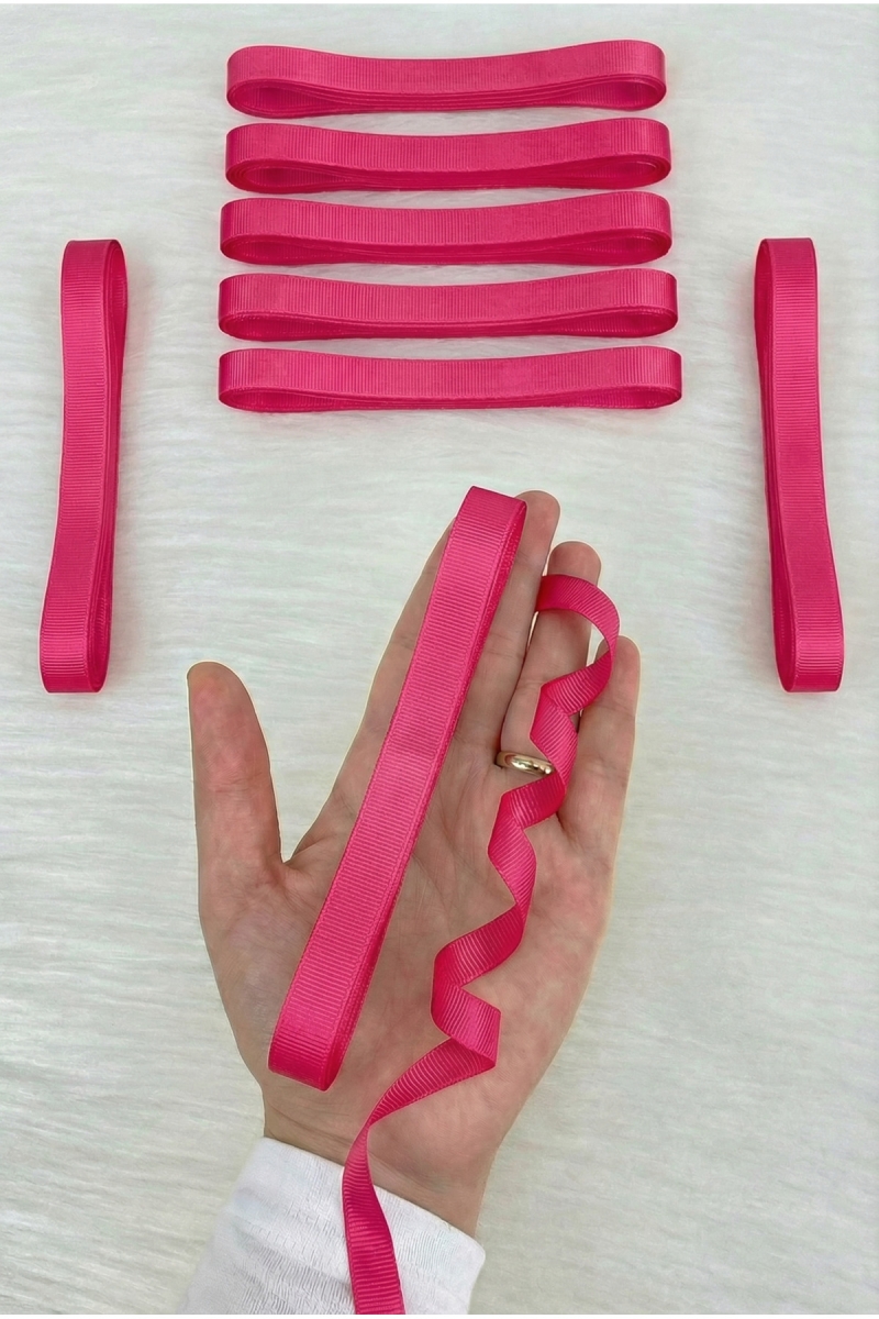 Fuşya Grogren Kurdele 1 Cm 10 Metre, Bohça Çeyiz Özel Gün Hediye Paketleme Süsleme Kurdelesi