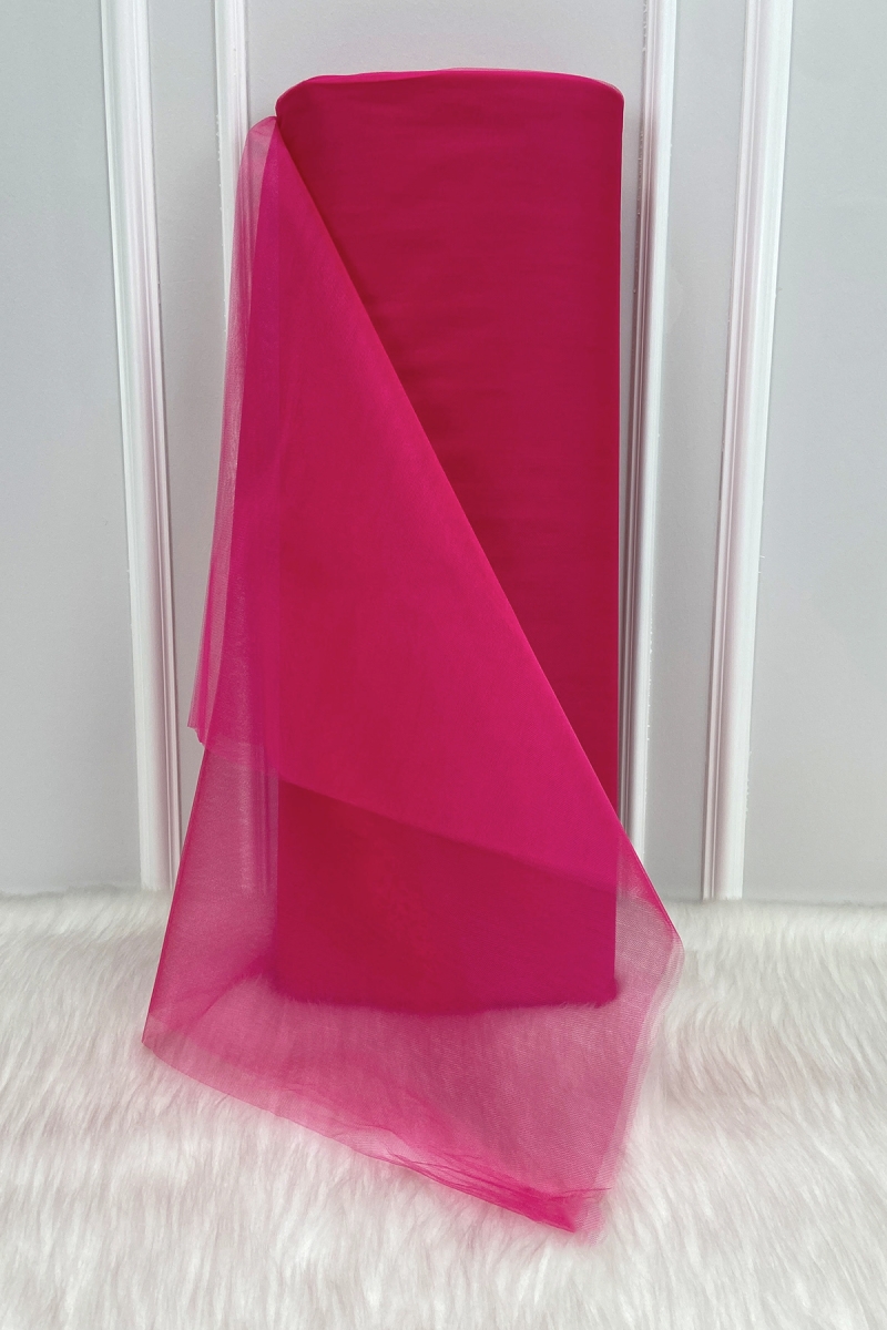 Fuşya Süsleme Tülü, Bohça Çeyiz Gelin Damat Söz Nişan Nikah Kapı Konvoy Valiz Hediye 100x300cm