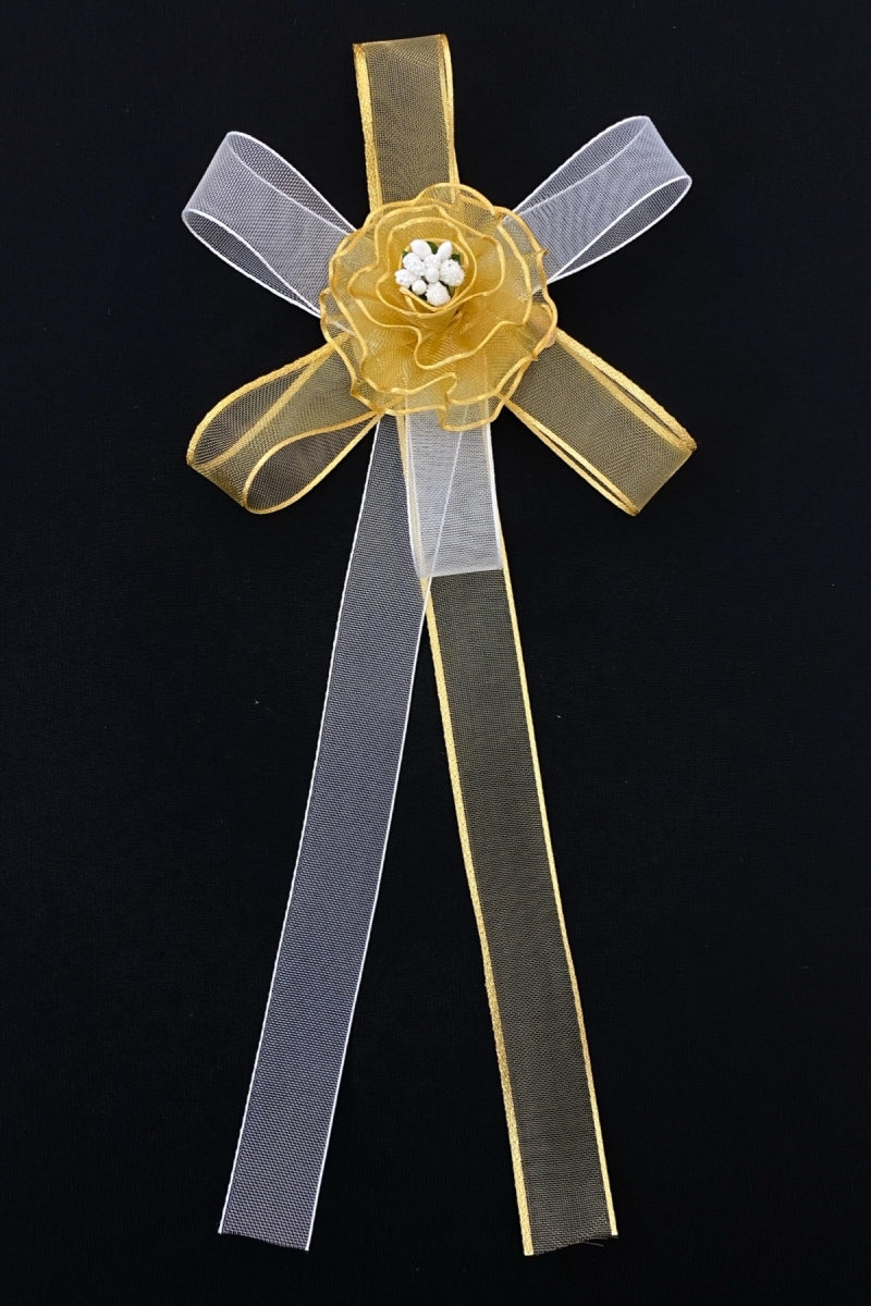 Gold Beyaz Bohça Süsü, Gelin Damat Çeyiz Düğün Nişan Konvoy Gelin Arabası Sünnet Kına Süsü 1 Adet