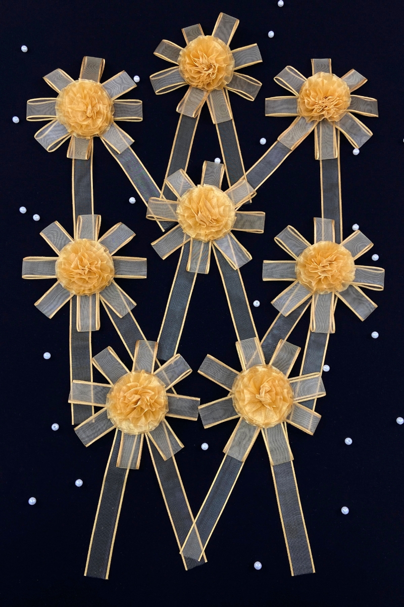 Gold Bohça Süsü, Gelin Damat Çeyiz Düğün Nişan Konvoy Gelin Arabası Sünnet Kına Süsü 5 Adet