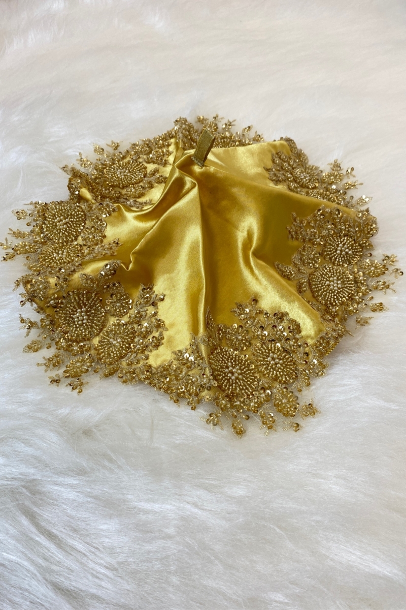 Gold Gelin Damat Halay El Mendili, Saten Vip Aplikli, Kına Gecesi Düğün Nedime Sünnet Söz Nişan