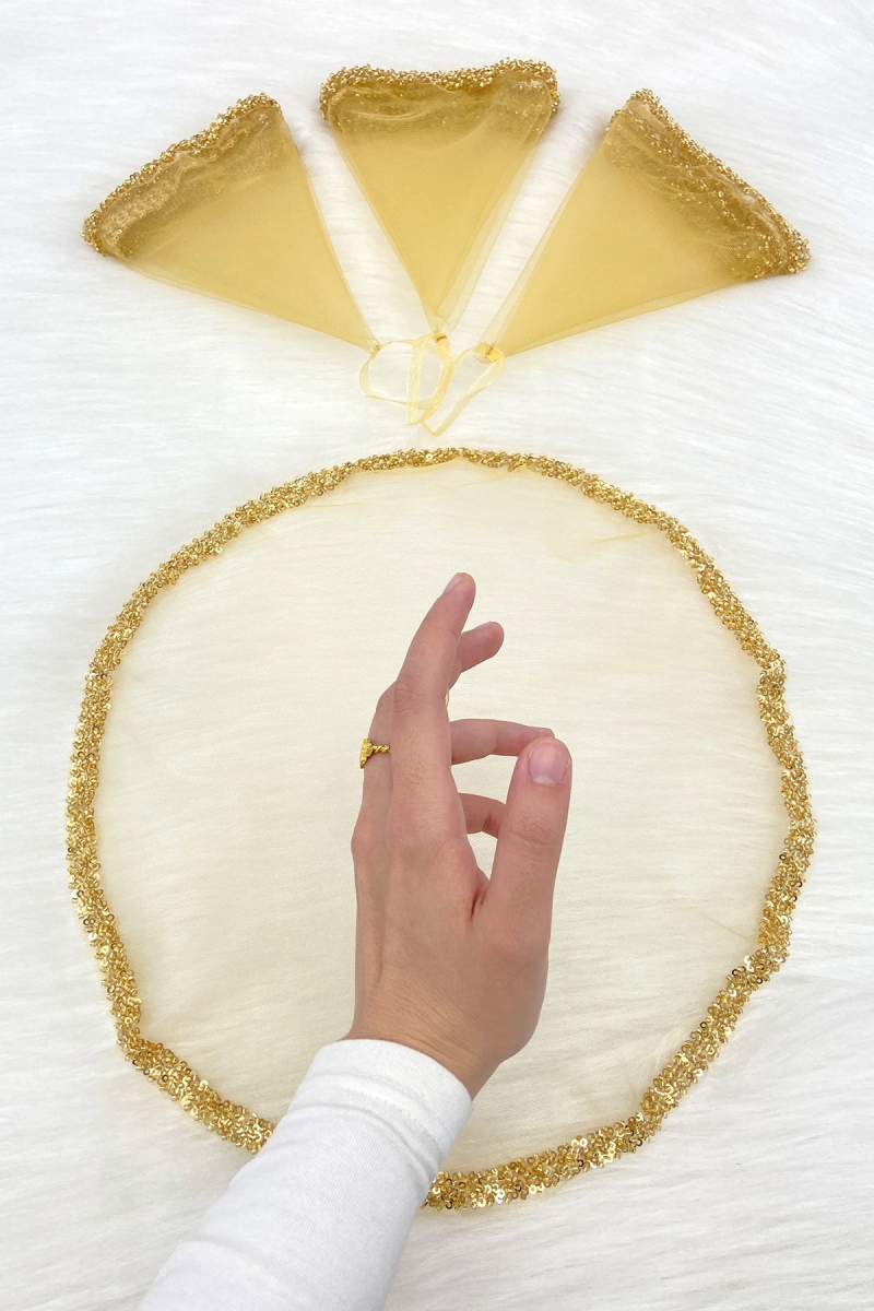 Gold Gelin Damat Halay Mendili, Cam Boncuk Ve İncili, Kına Gecesi Bride Düğün Nedime Söz Nişan