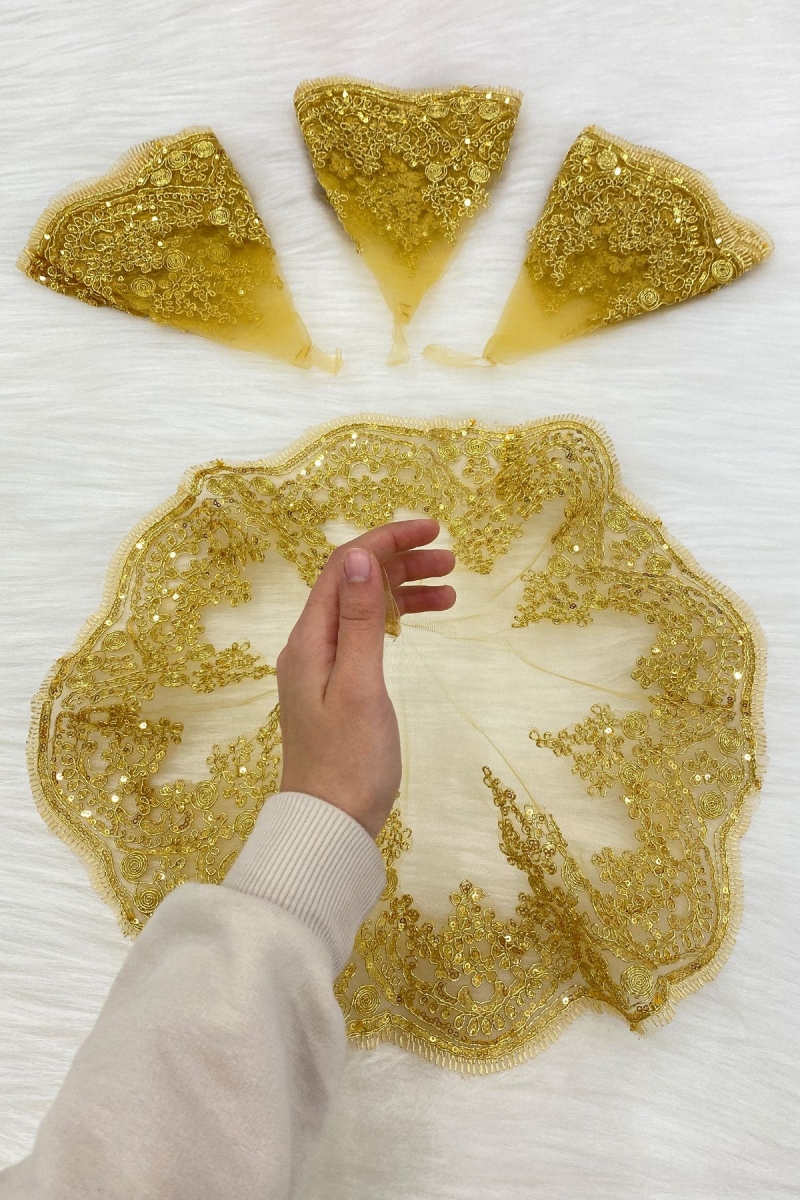 Gold Gelin Damat Halay Mendili,  Işıl Işıl Güpürlü, Düğün Kına Gecesi Nedime Söz Nişan Bride