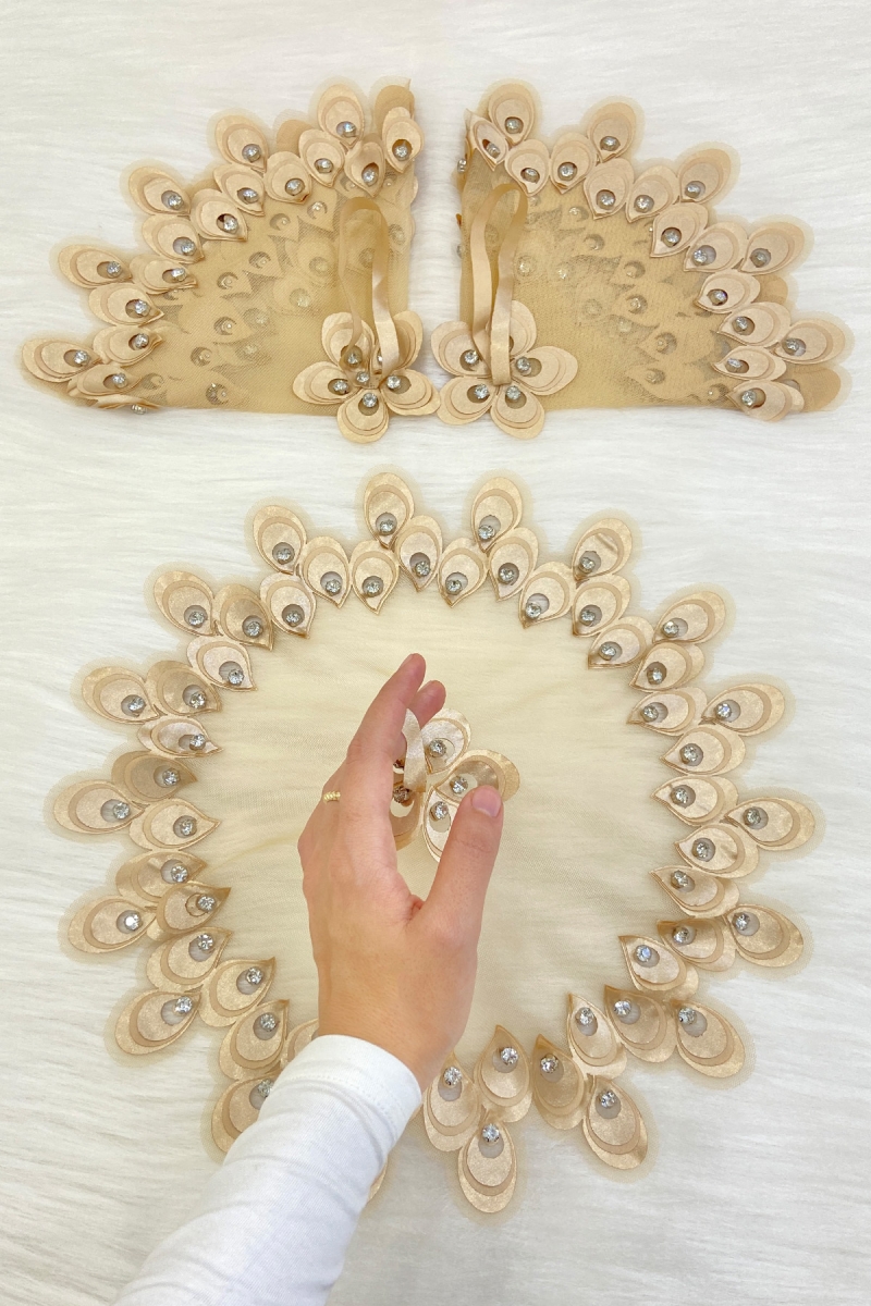 Gold Gelin Damat Mendili, Parlak Taş Detaylı Düğün Halay Nedime Söz Nişan Kına Sünnet Bride Mendil