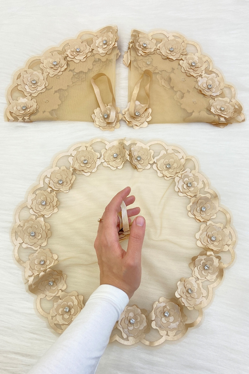 Gold Gelin Damat Mendili, Parlak Taş Detaylı Düğün Halay Nedime Söz Nişan Kına Sünnet Bride Mendil