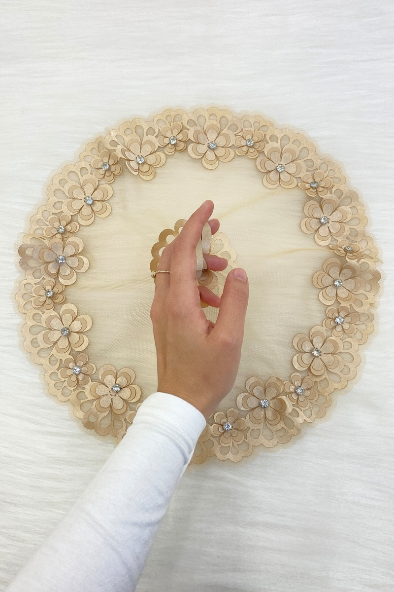 Gold Gelin Damat Mendili, Parlak Taş Detaylı Düğün Halay Nedime Söz Nişan Kına Sünnet Bride Mendil