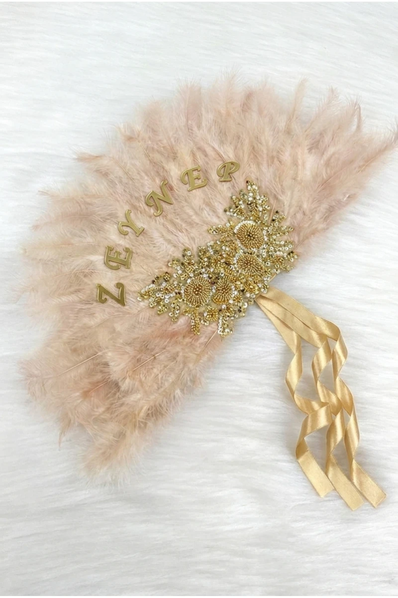 Gold Gelin Yelpazesi, Işıl Işıl Vip Güpürlü, Bekarlığa Veda Partisi, Bride To Be, Nedime, Kına Gecesi, Ahşap Tüylü