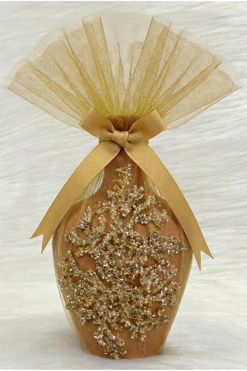 Gold Lüks Aplikli Testi, Süslü Gelin Kına Gecesi Küpü, Düğün Gelin Damat Nedime Eğlence Bride Bekarlığa Veda Partisi Nişan Söz Nikah Sünnet