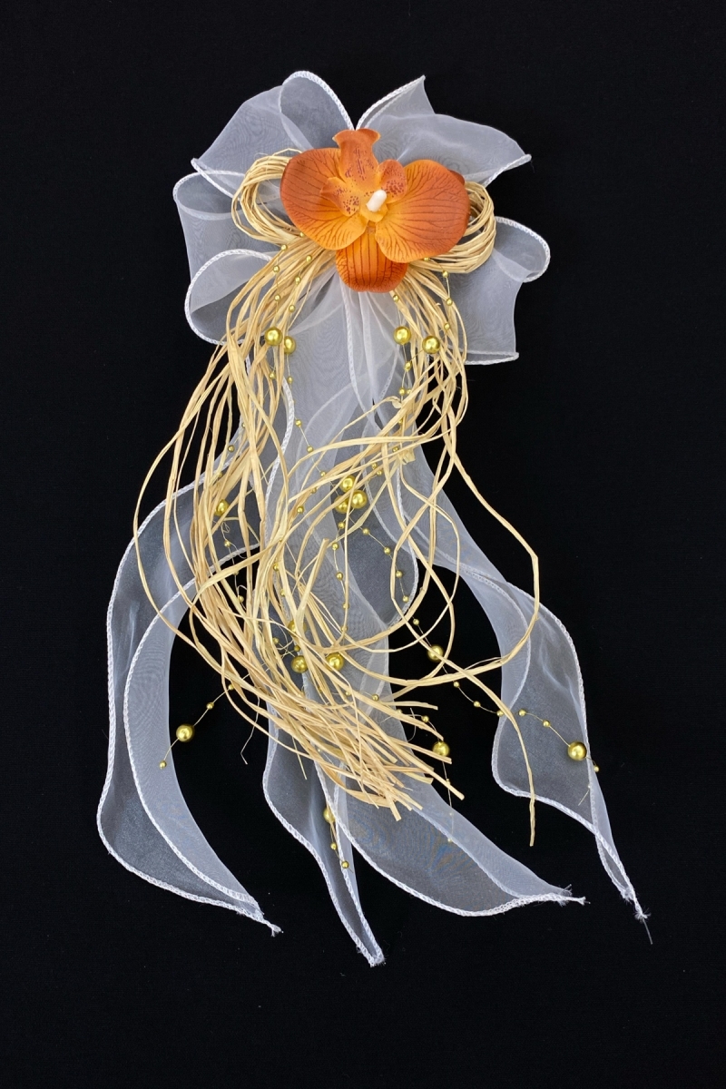 Gold Orkide Bohça Süsü, Gelin Damat Çeyiz Düğün Nikah Nişan Gelin Arabası Sünnet Kına Süsü 5 Adet