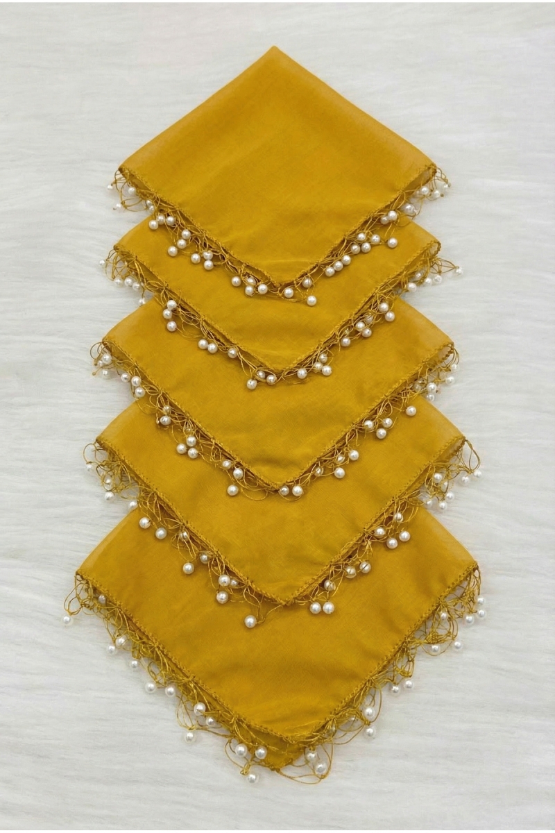 Gold Şifon Gelin Damat Mendili, Düğün Halay Nedime Bride Parti Kına Nişan Sünnet Hediye, 10 Adet