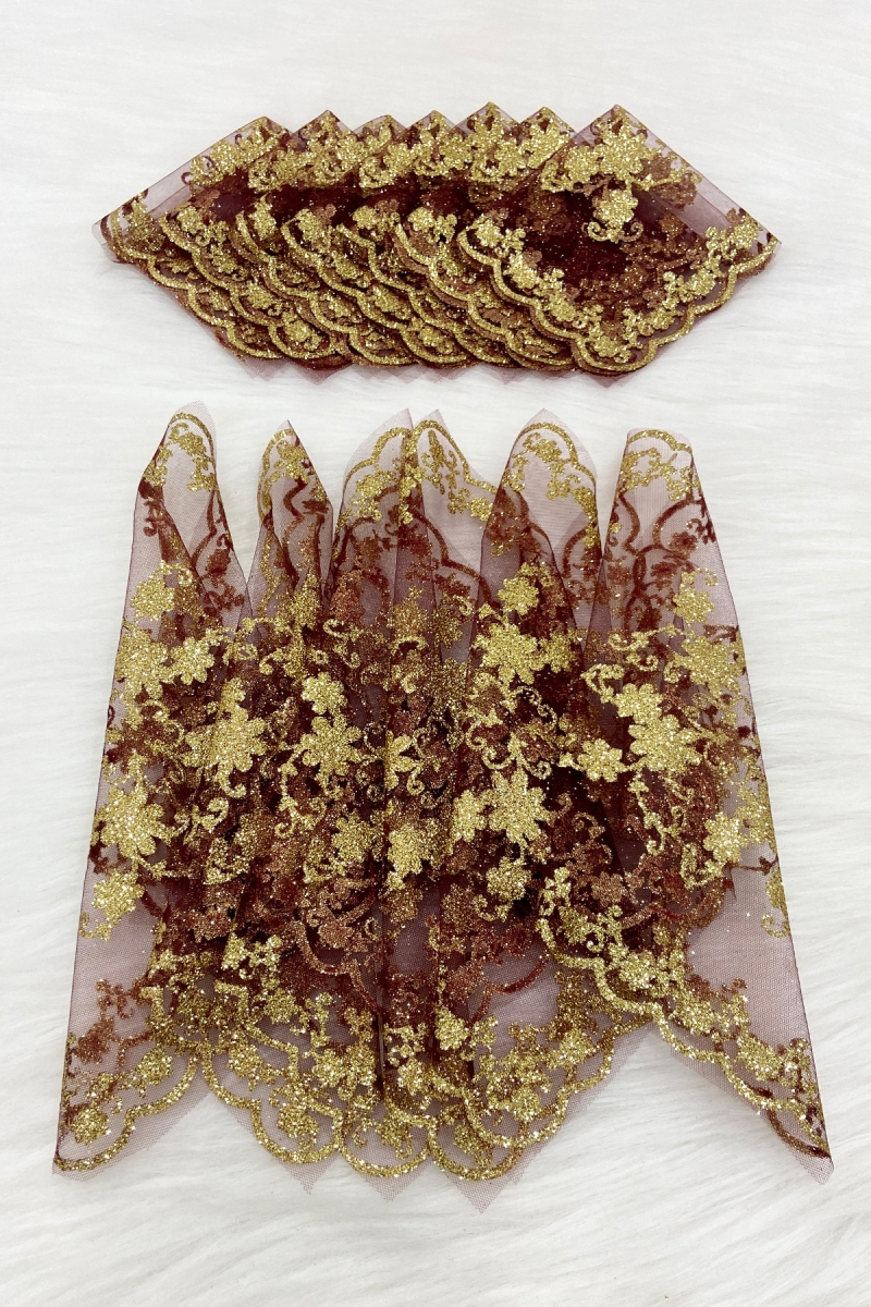 Gold Simli Gelin Damat Halay Mendili, Bordo 1 Adet, Düğün Kına Sünnet Söz Nedime Nişan Bride Hediye